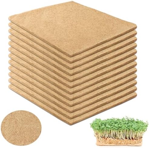 Legigo 12 Pack Jute Plant Develop Mat for Microgreens- 10″ X 10″ Hydroponic Develop Pads for 1010 Rising Trays, Hemp Fiber Mats Sprouting Pads Microgreens Rising Package for Indoor Natural Wheatgrass Sprouts